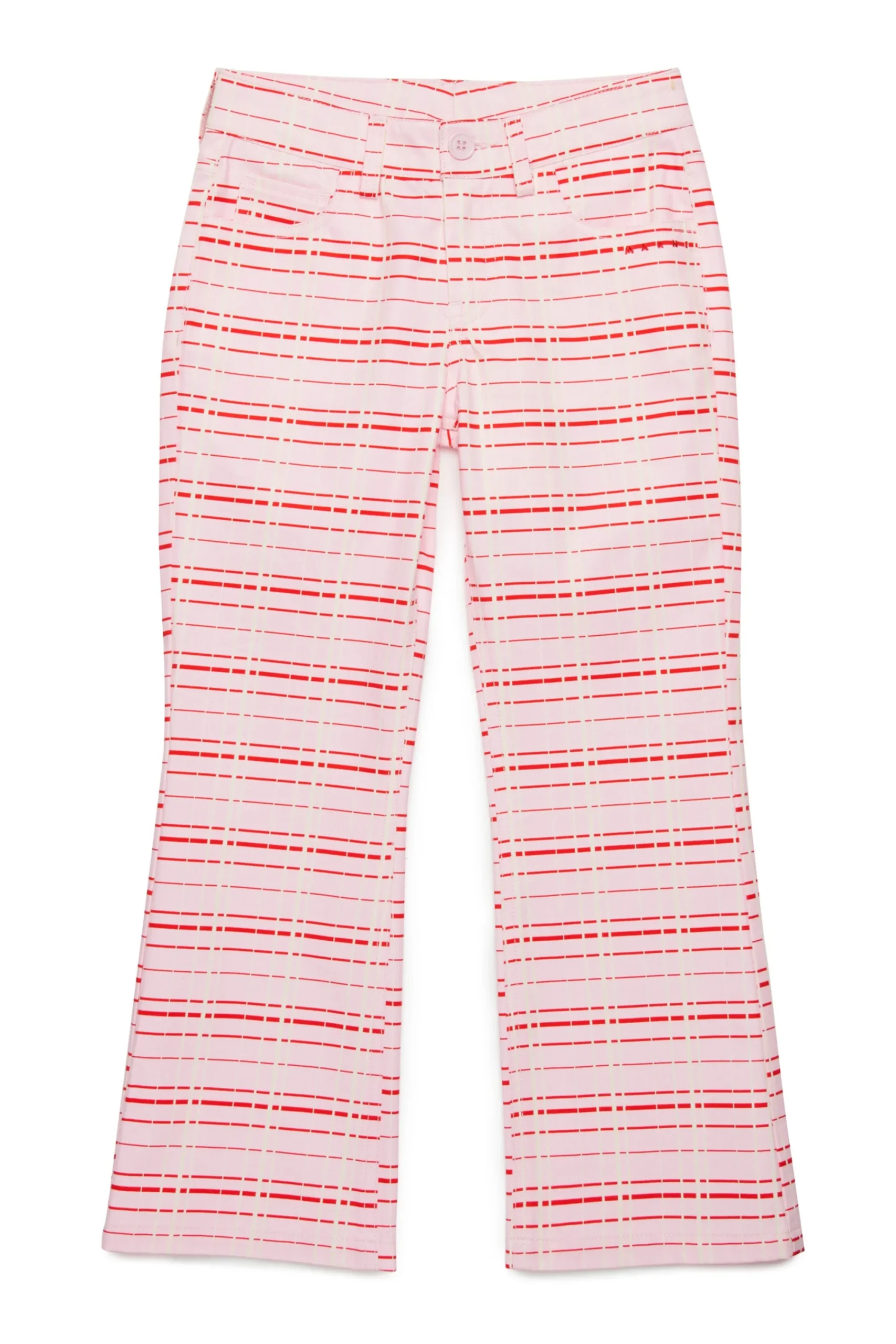 Pants>MARNI Allover Check bootcut pants light pink