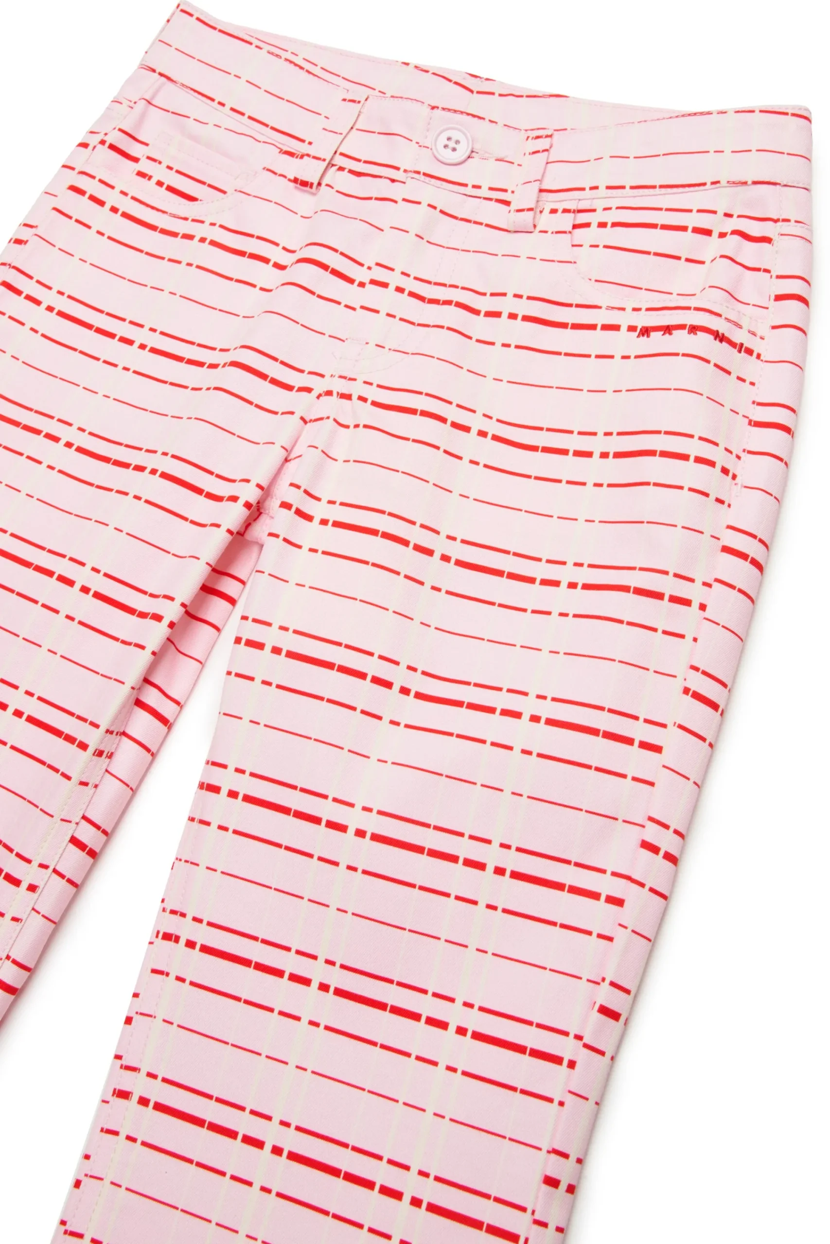 Pants>MARNI Allover Check bootcut pants light pink
