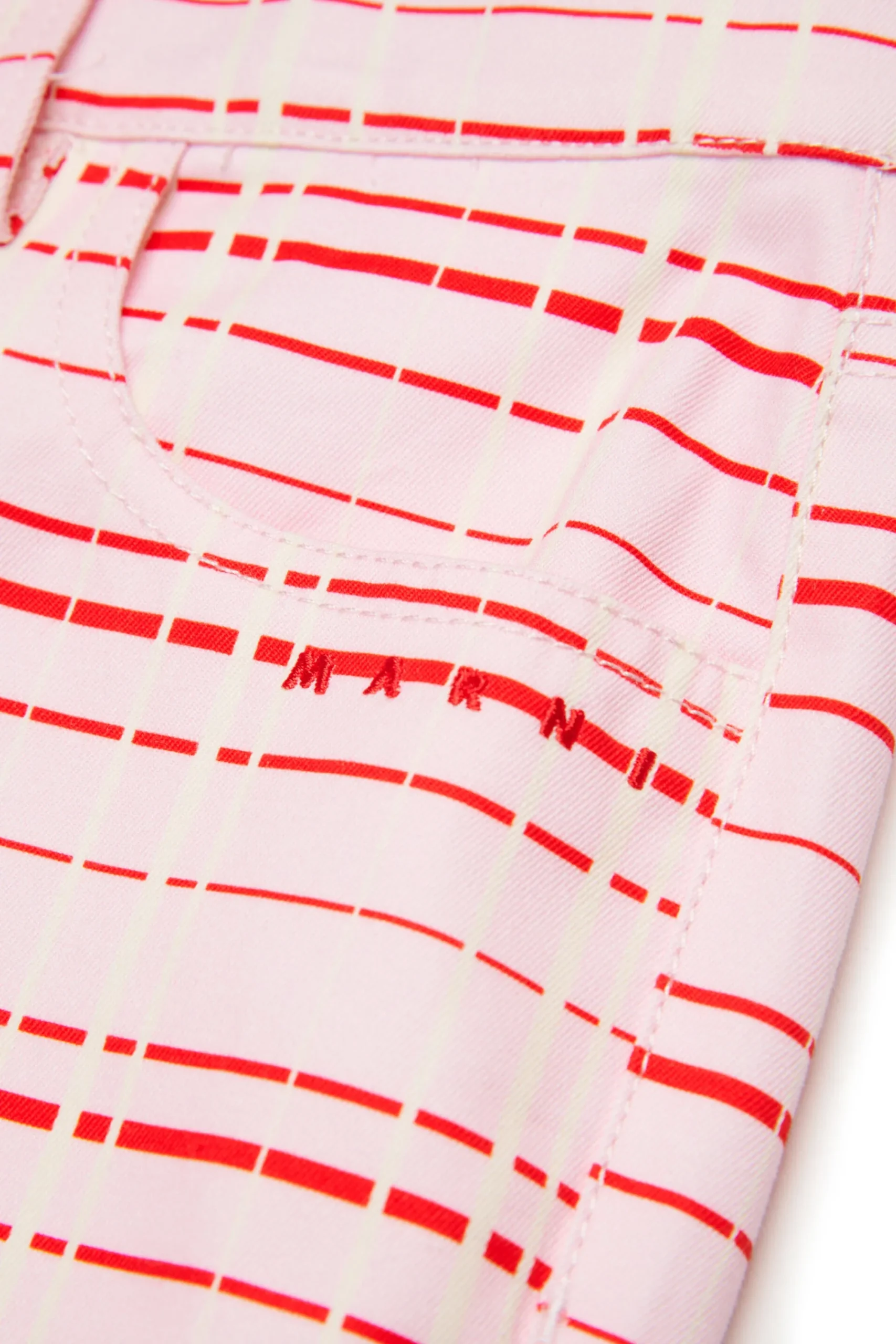 Pants>MARNI Allover Check bootcut pants light pink