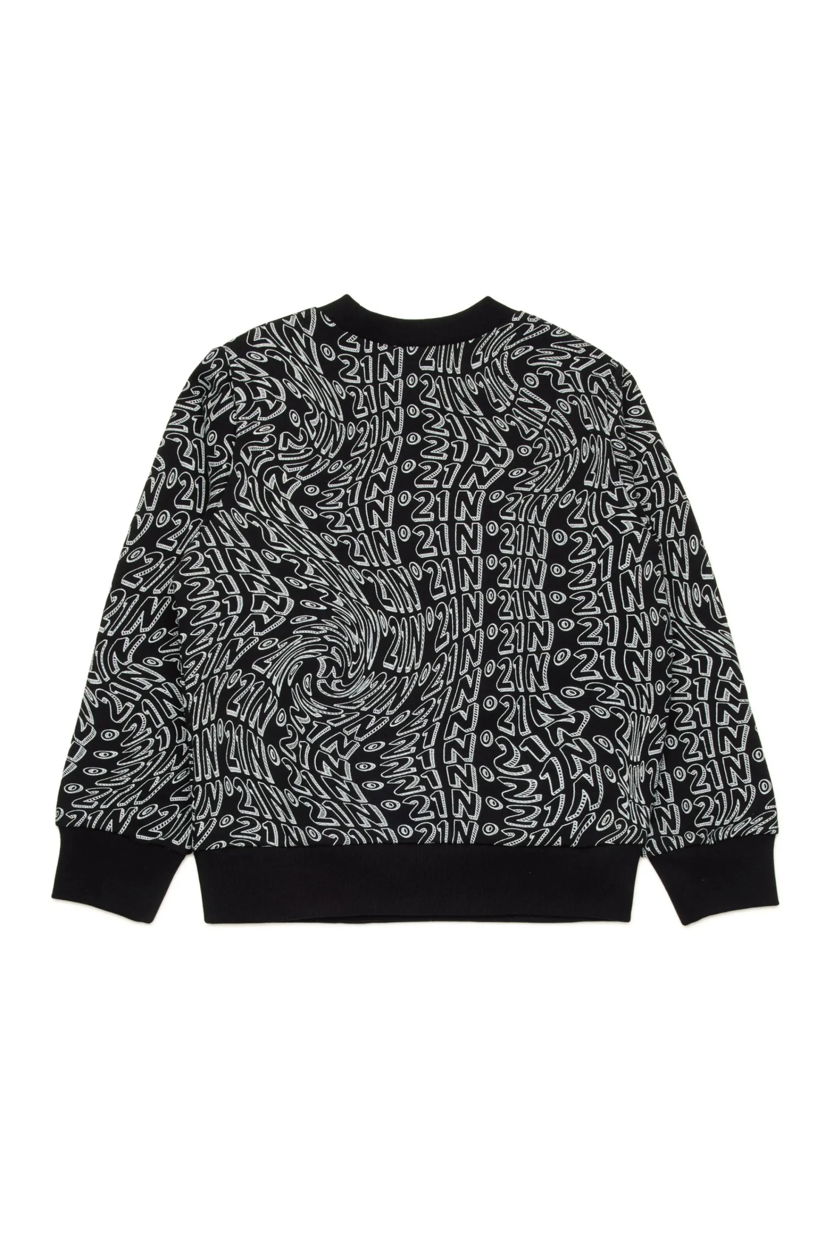 Activewear | Activewear>N°21 Allover Glitch crew-neck sweatshirt black