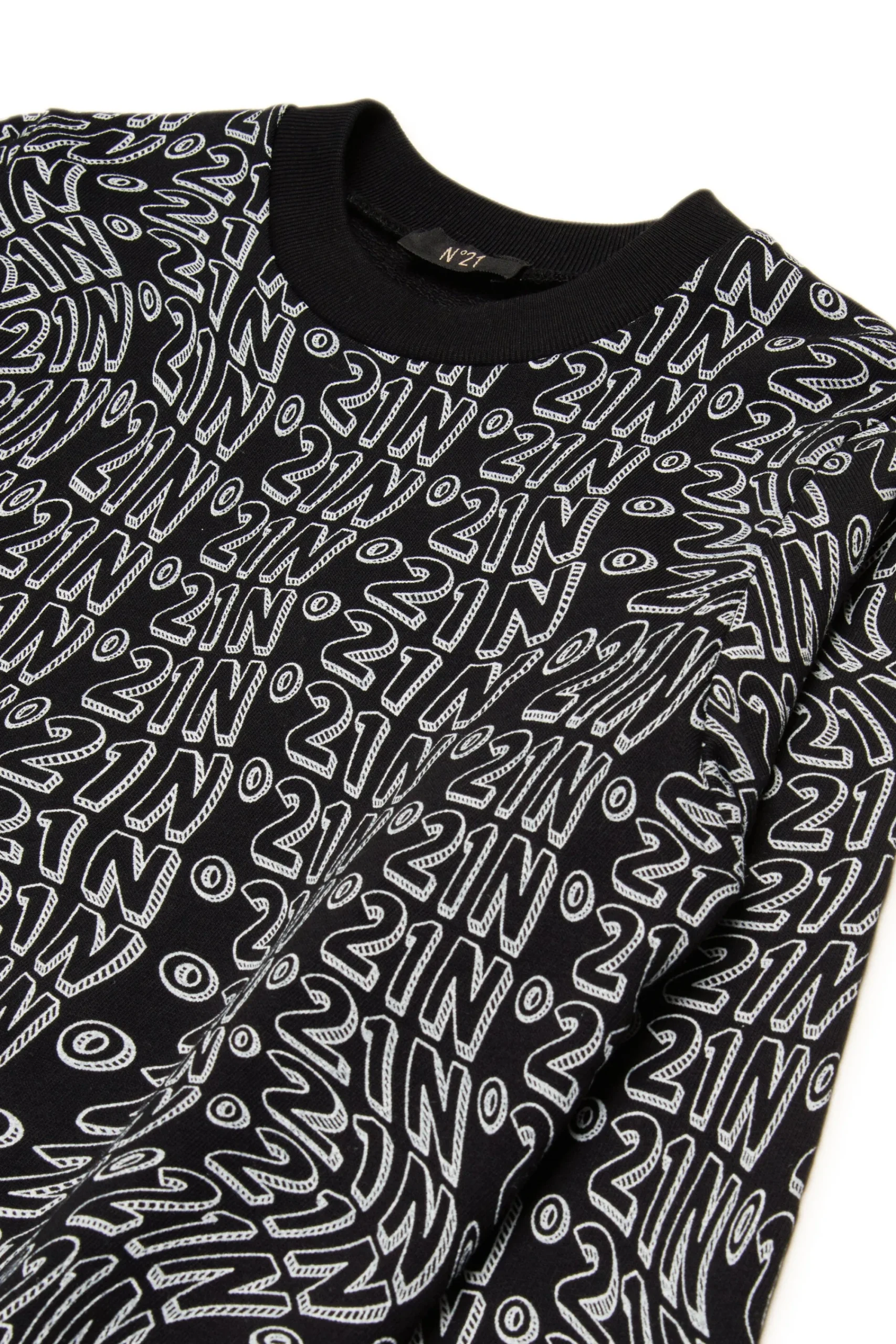 Activewear | Activewear>N°21 Allover Glitch crew-neck sweatshirt black
