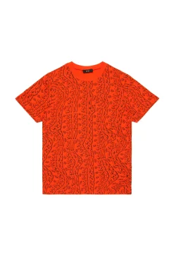 Logomania | Logomania>N°21 Allover Glitch jersey T-shirt deep orange