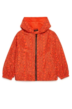 Logomania | Logomania>N°21 Allover Glitch windbreaker jacket deep orange