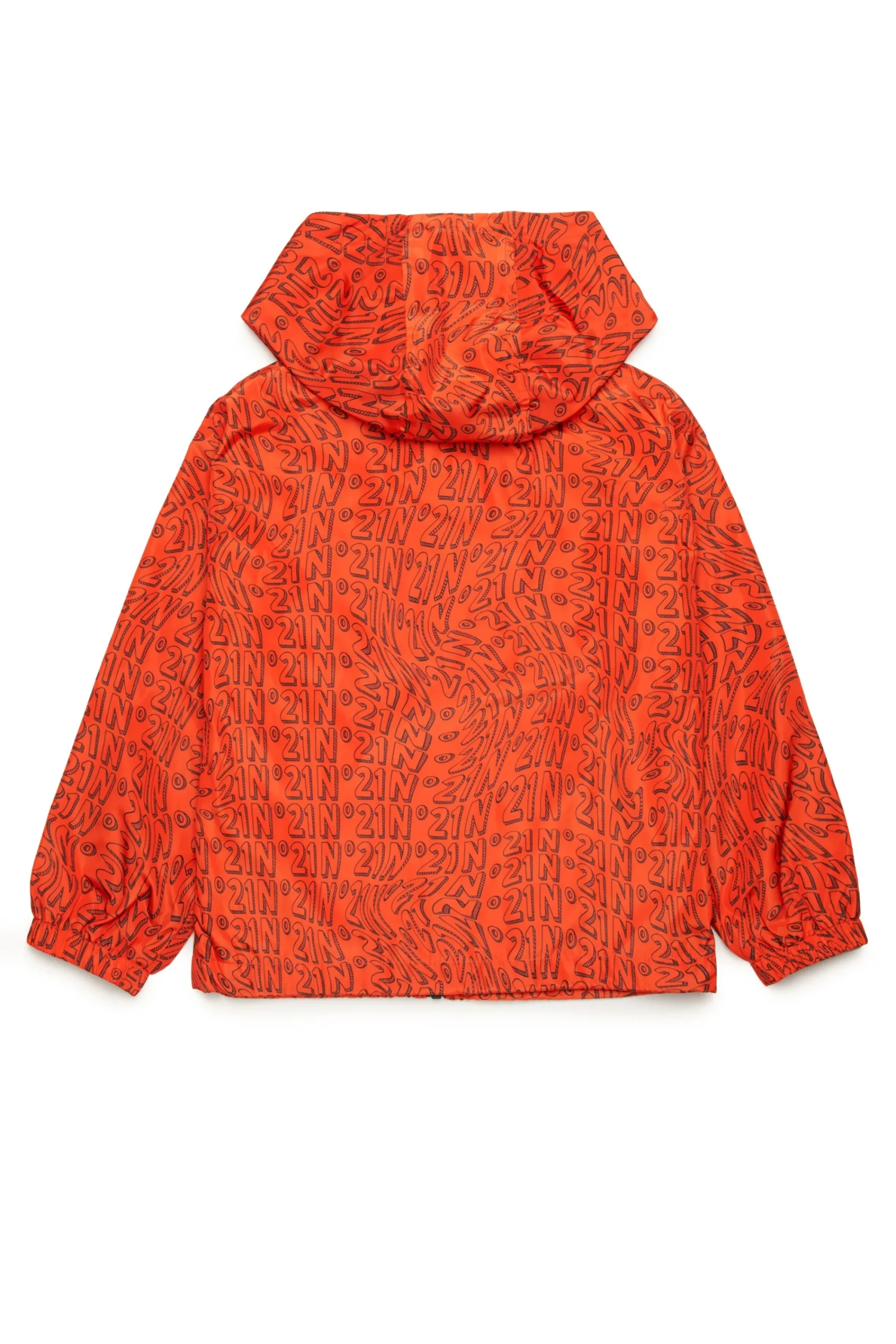 Logomania | Logomania>N°21 Allover Glitch windbreaker jacket deep orange