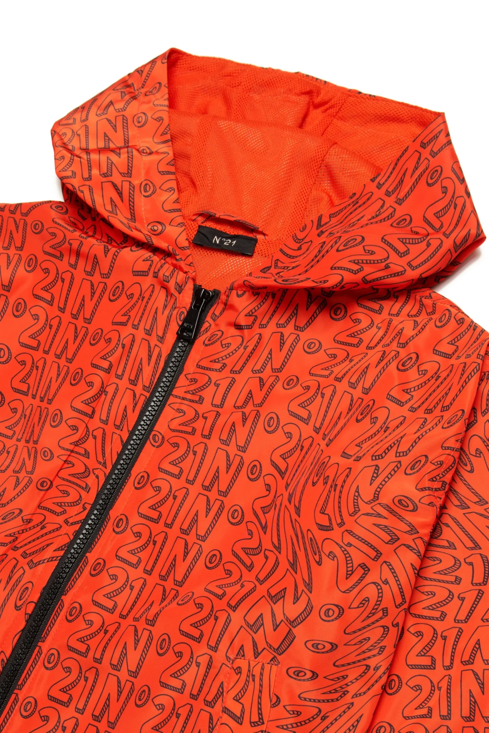 Logomania | Logomania>N°21 Allover Glitch windbreaker jacket deep orange