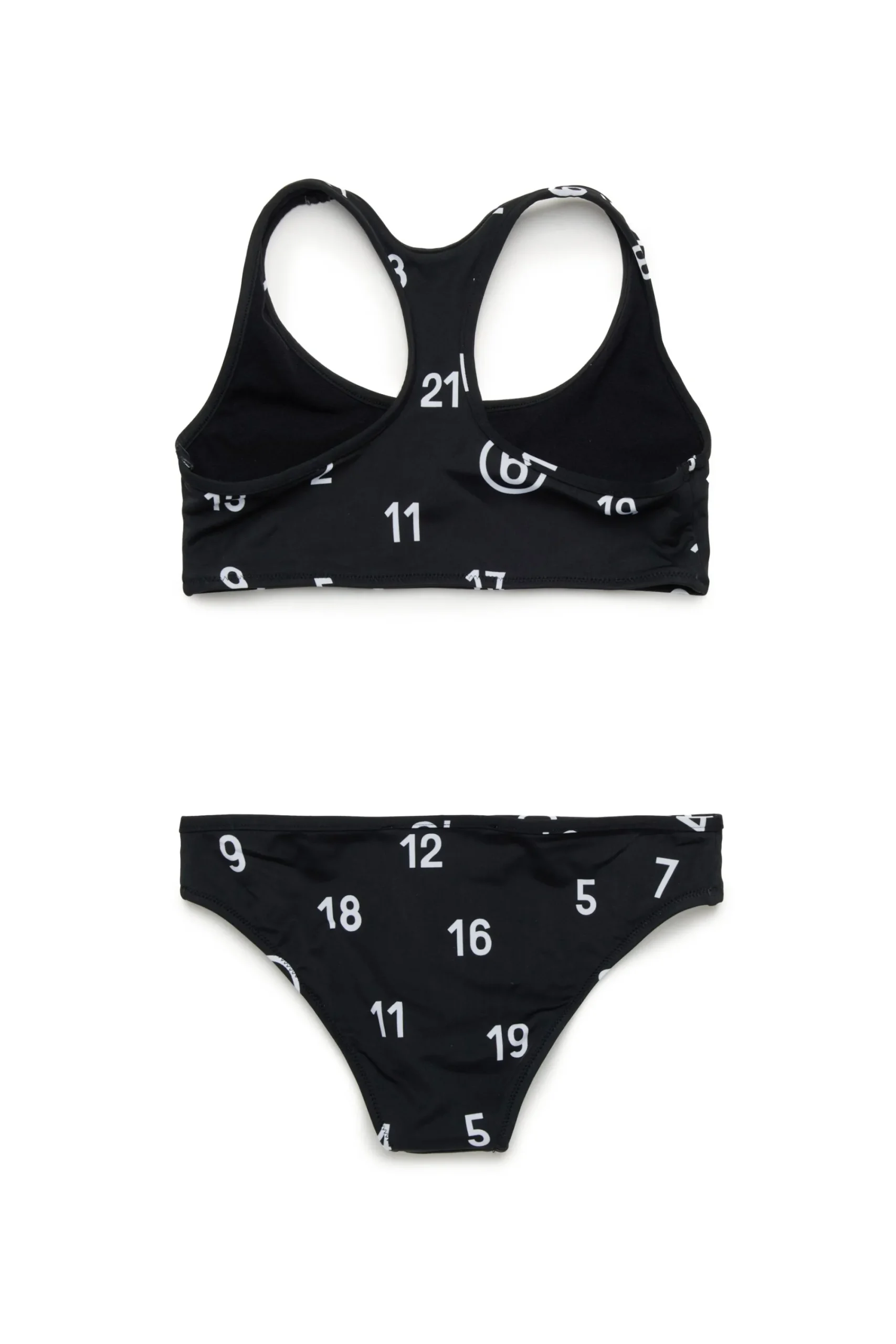 Swimwear | Logomania>MM6 MAISON MARGIELA Allover Numeric logo bikini swimsuit black