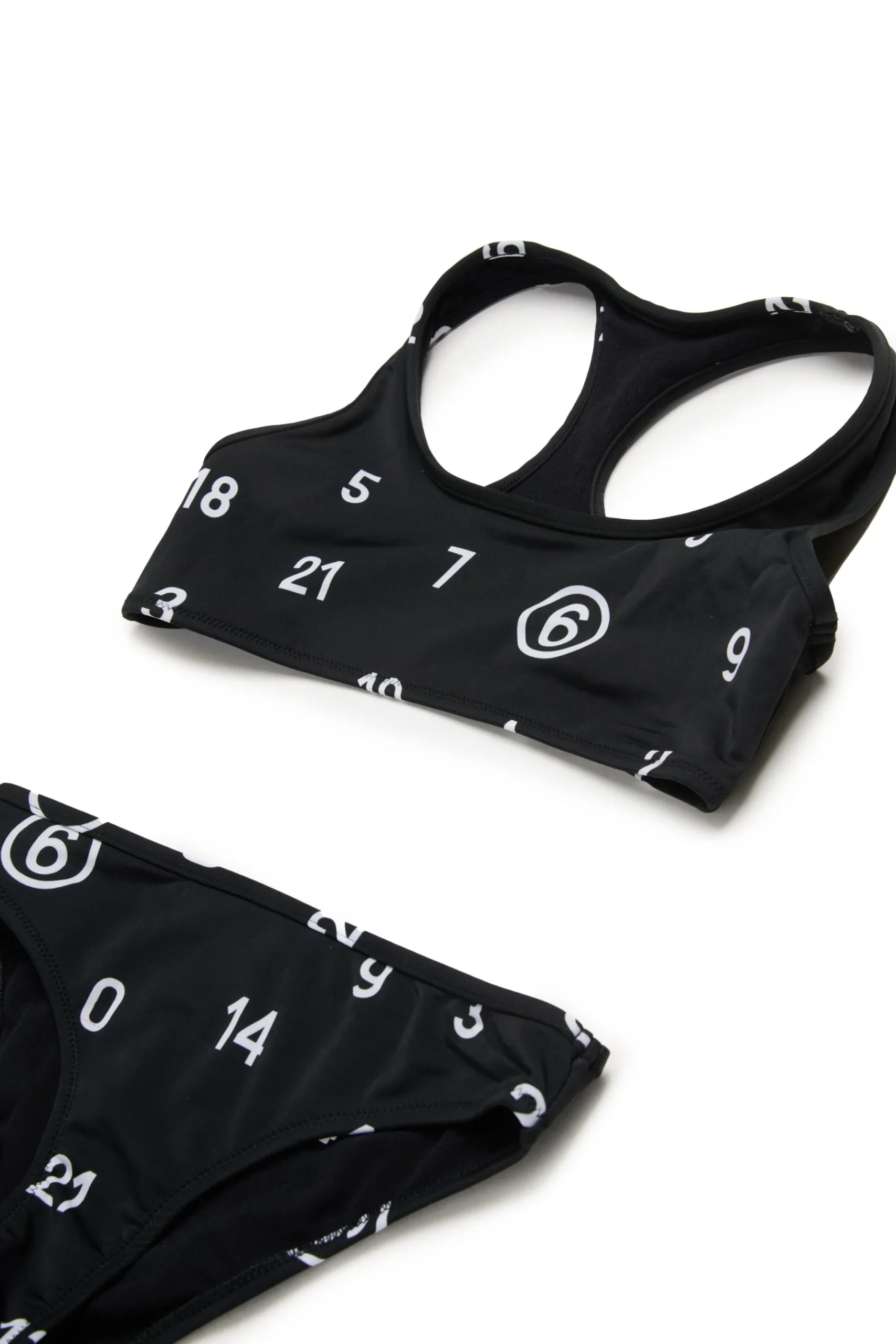 Swimwear | Logomania>MM6 MAISON MARGIELA Allover Numeric logo bikini swimsuit black