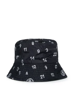 Hats And Caps | Logomania>MM6 MAISON MARGIELA Allover Numeric logo fisherman hat black