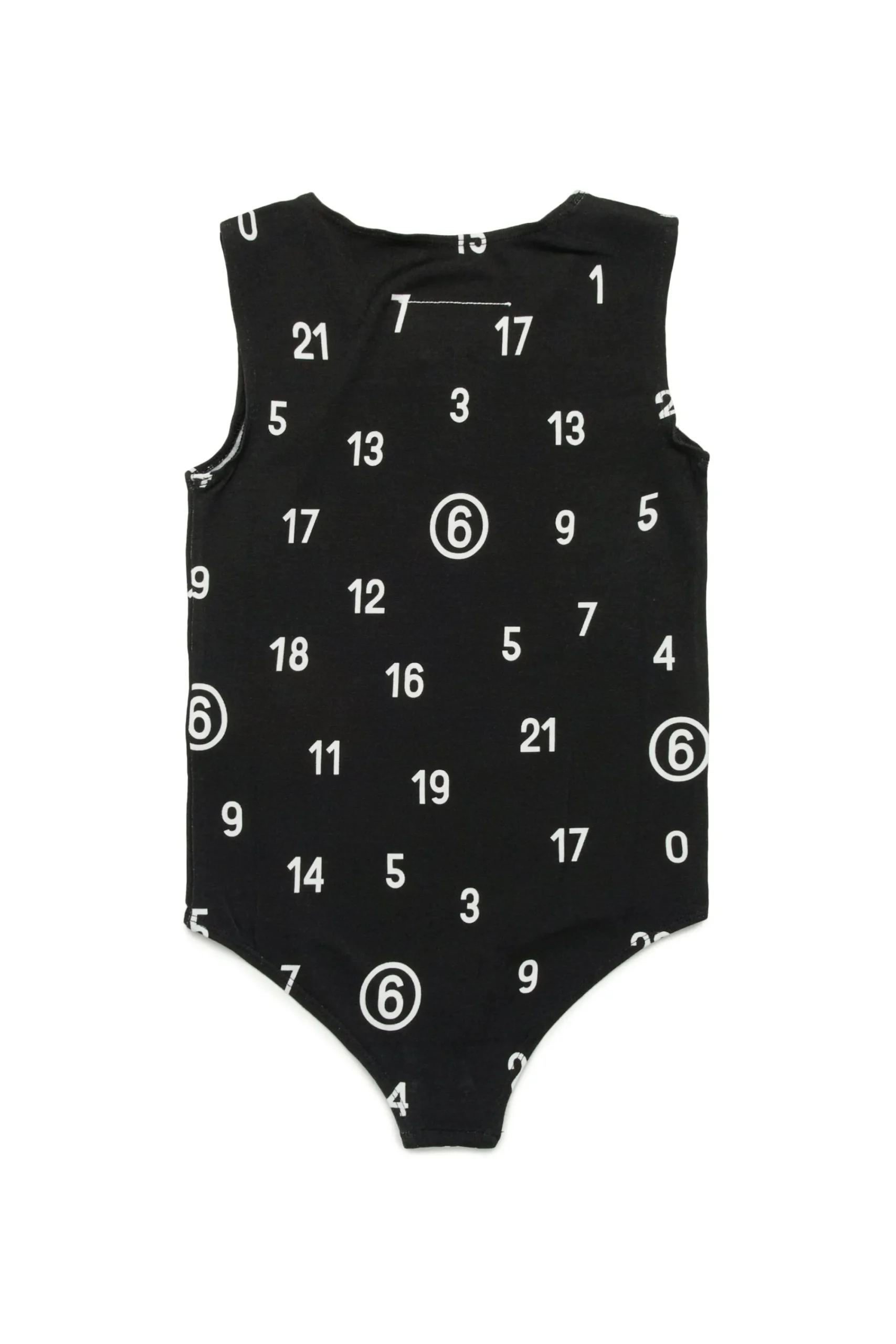 T-Shirts | Logomania>MM6 MAISON MARGIELA Allover Numeric logo stretch jersey bodysuit black