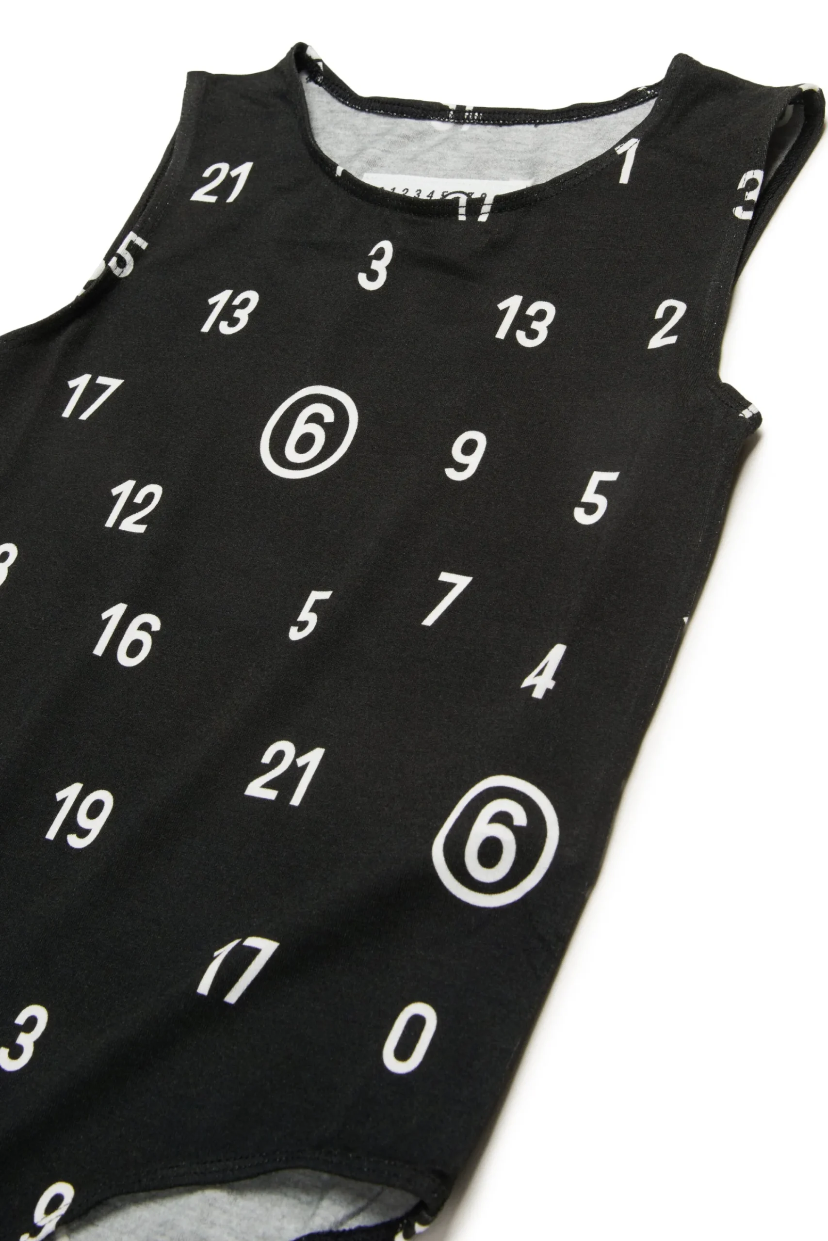 T-Shirts | Logomania>MM6 MAISON MARGIELA Allover Numeric logo stretch jersey bodysuit black