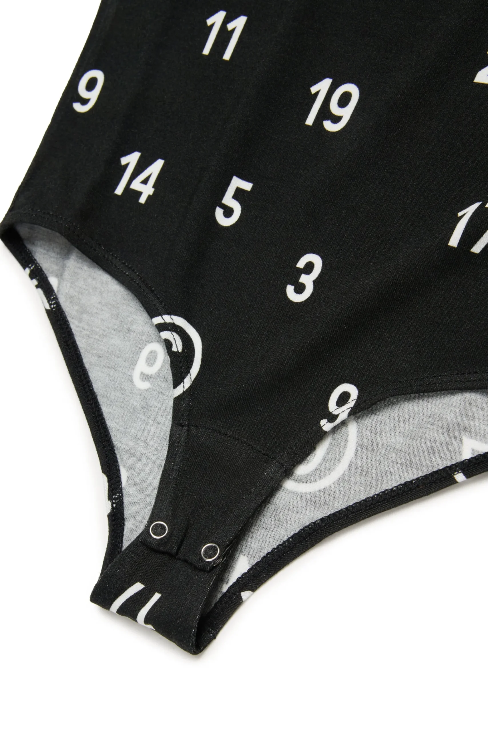 T-Shirts | Logomania>MM6 MAISON MARGIELA Allover Numeric logo stretch jersey bodysuit black