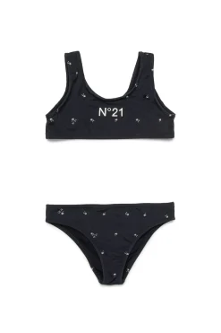 Swimwear | Swimwear>N°21 Allover Palms bikini swimsuit black