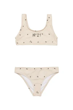 Swimwear | Swimwear>N°21 Allover Palms bikini swimsuit creamy white