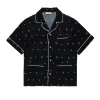 Shirts>N°21 Allover Palms crepe bowling shirt black