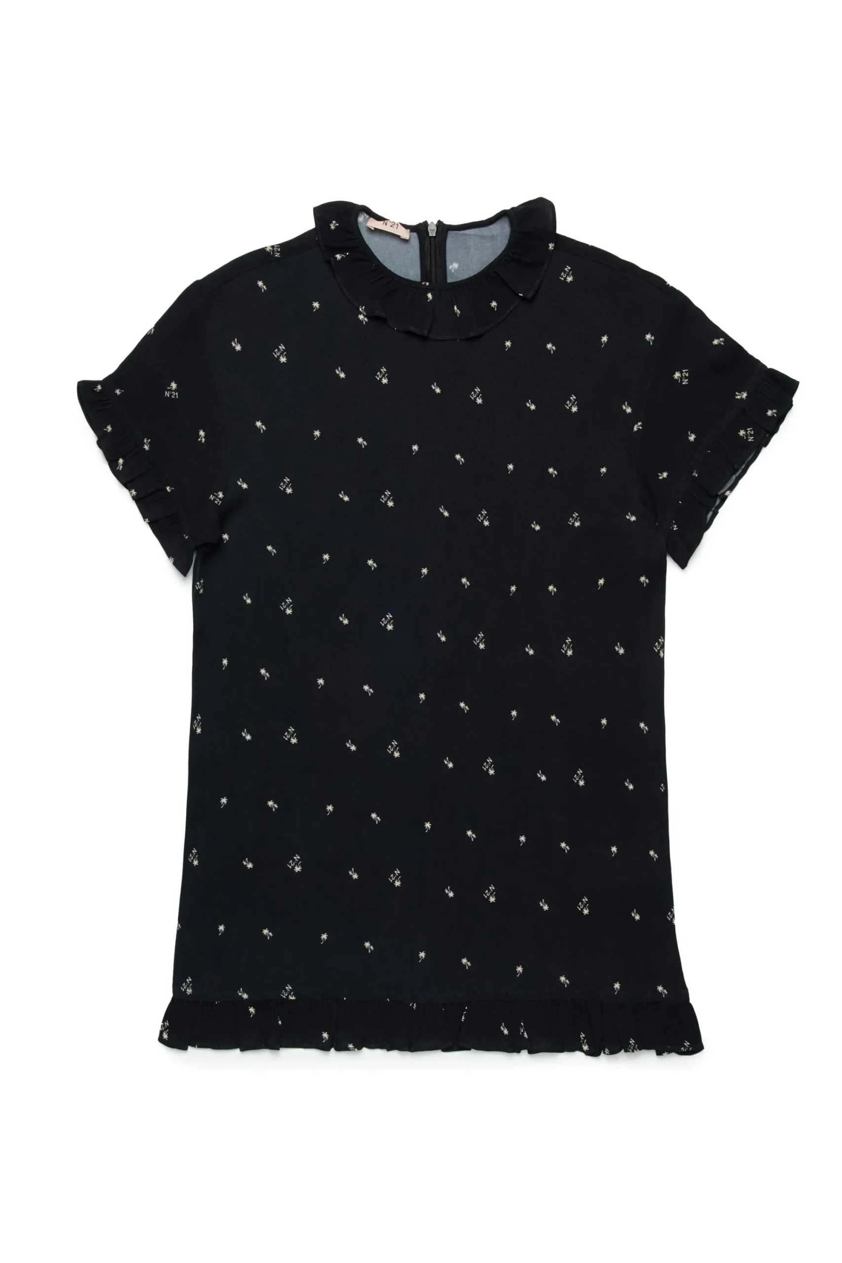 Dresses>N°21 Allover Palms crepe dress black