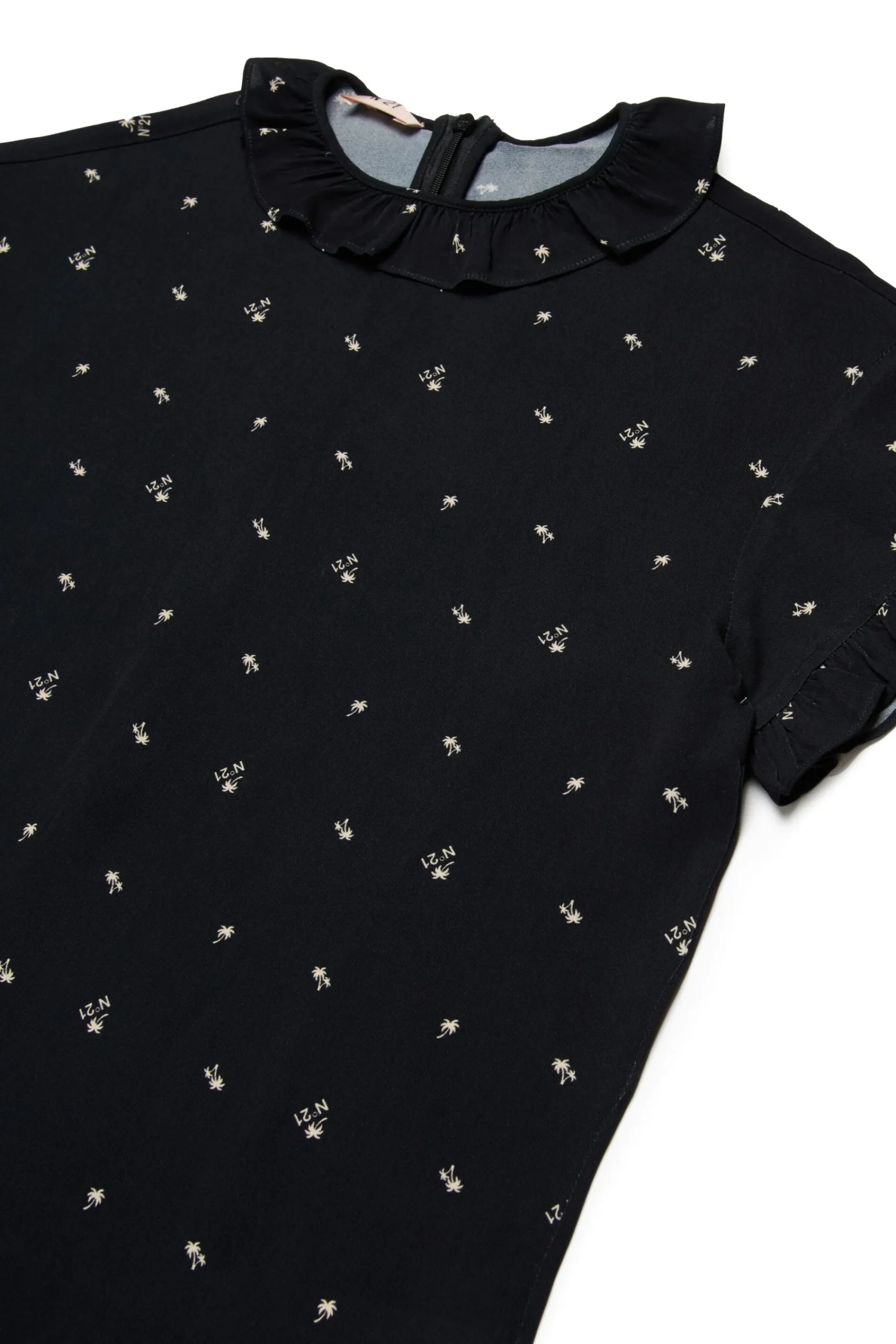 Dresses>N°21 Allover Palms crepe dress black