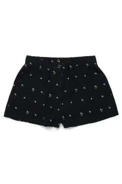 Shorts>N°21 Allover Palms crepe shorts black