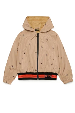 Jackets And Padded Jackets>N°21 Allover Palms windbreaker jacket sand