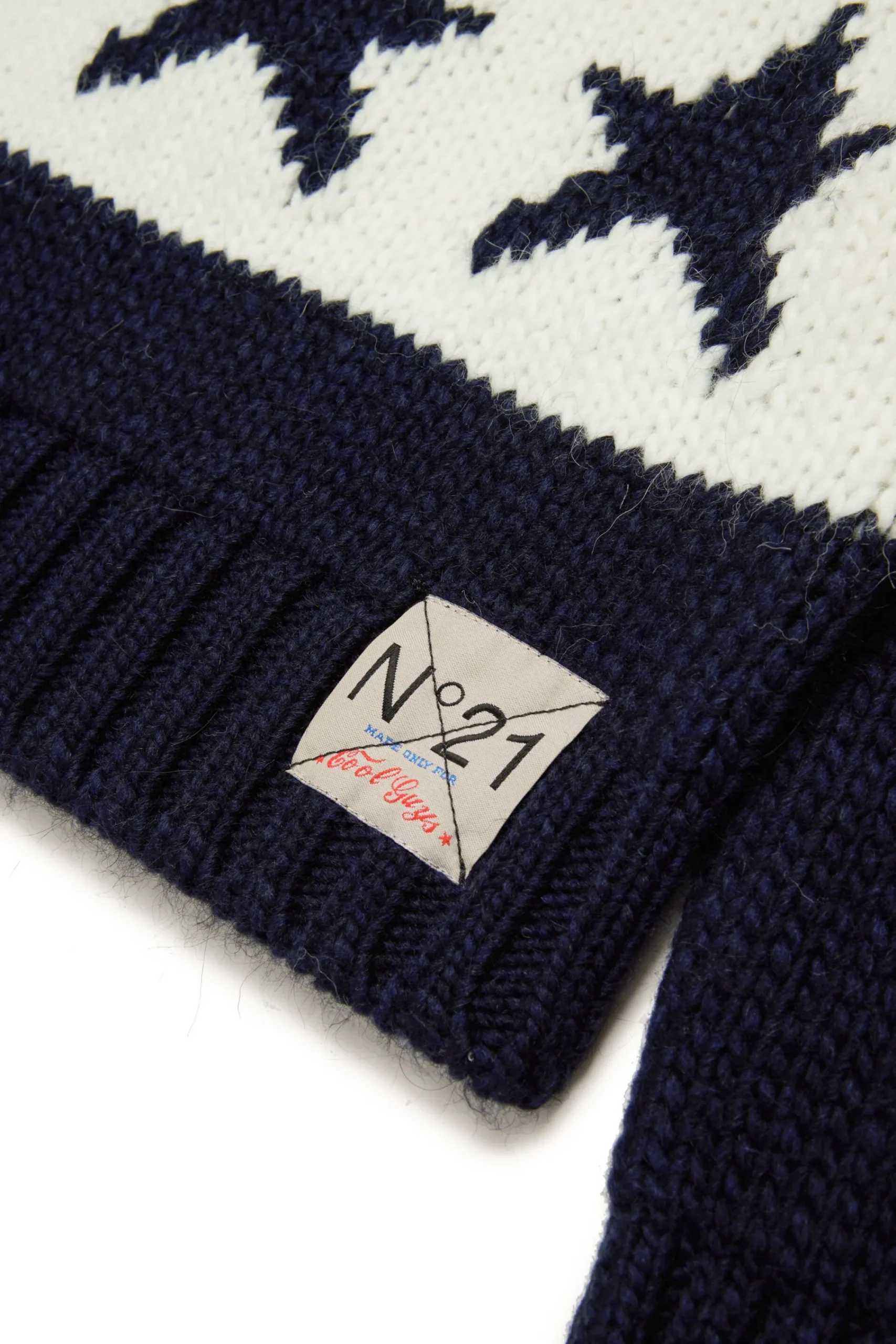 Knitwear>N°21 Alpaca-blend pullover with stars sailor blue