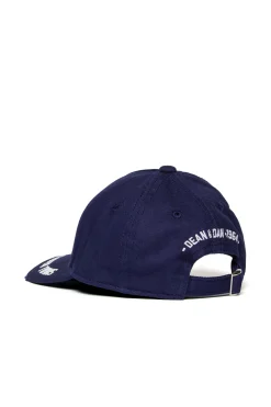 Accessories | Logomania>DSQUARED2 Baseball cap with D2 USA print eclipse blue
