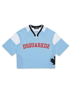 T-Shirts | Activewear>DSQUARED2 Basketball style branded T-shirt new light blue