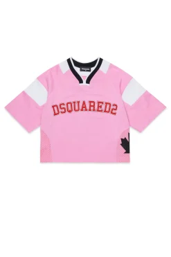 T-Shirts | Activewear>DSQUARED2 Basketball style branded T-shirt minnie pink