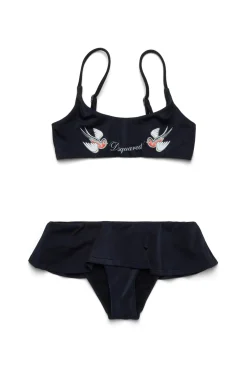 Swimwear | Swimwear>DSQUARED2 Birds print bikini swimsuit black