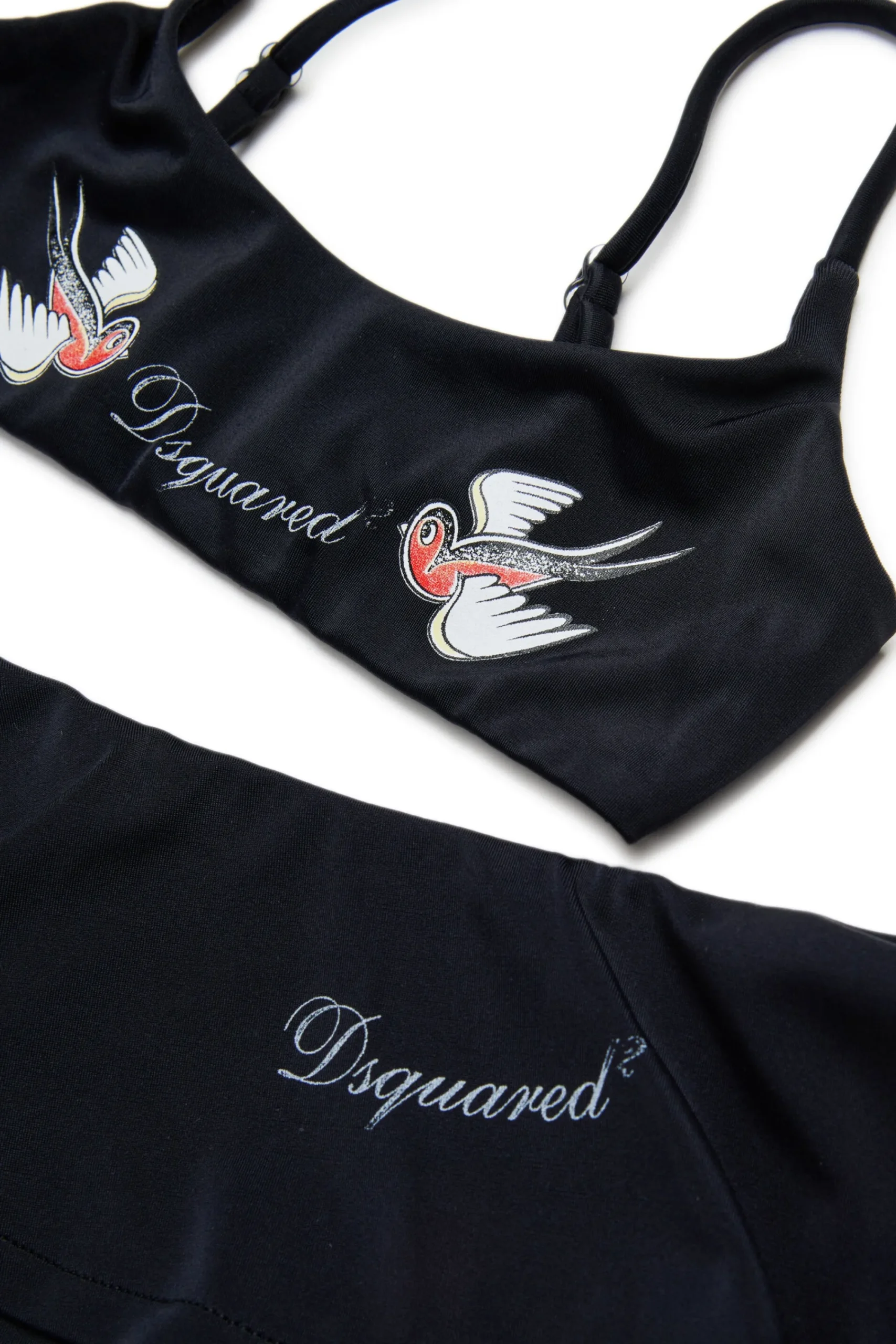 Swimwear | Swimwear>DSQUARED2 Birds print bikini swimsuit black