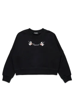 Sweatshirts>DSQUARED2 Birds print sweatshirt black