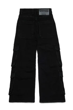 Jeans | Denim-Mania>DIESEL Black cargo straight jeans - D-Argjx Denim Black
