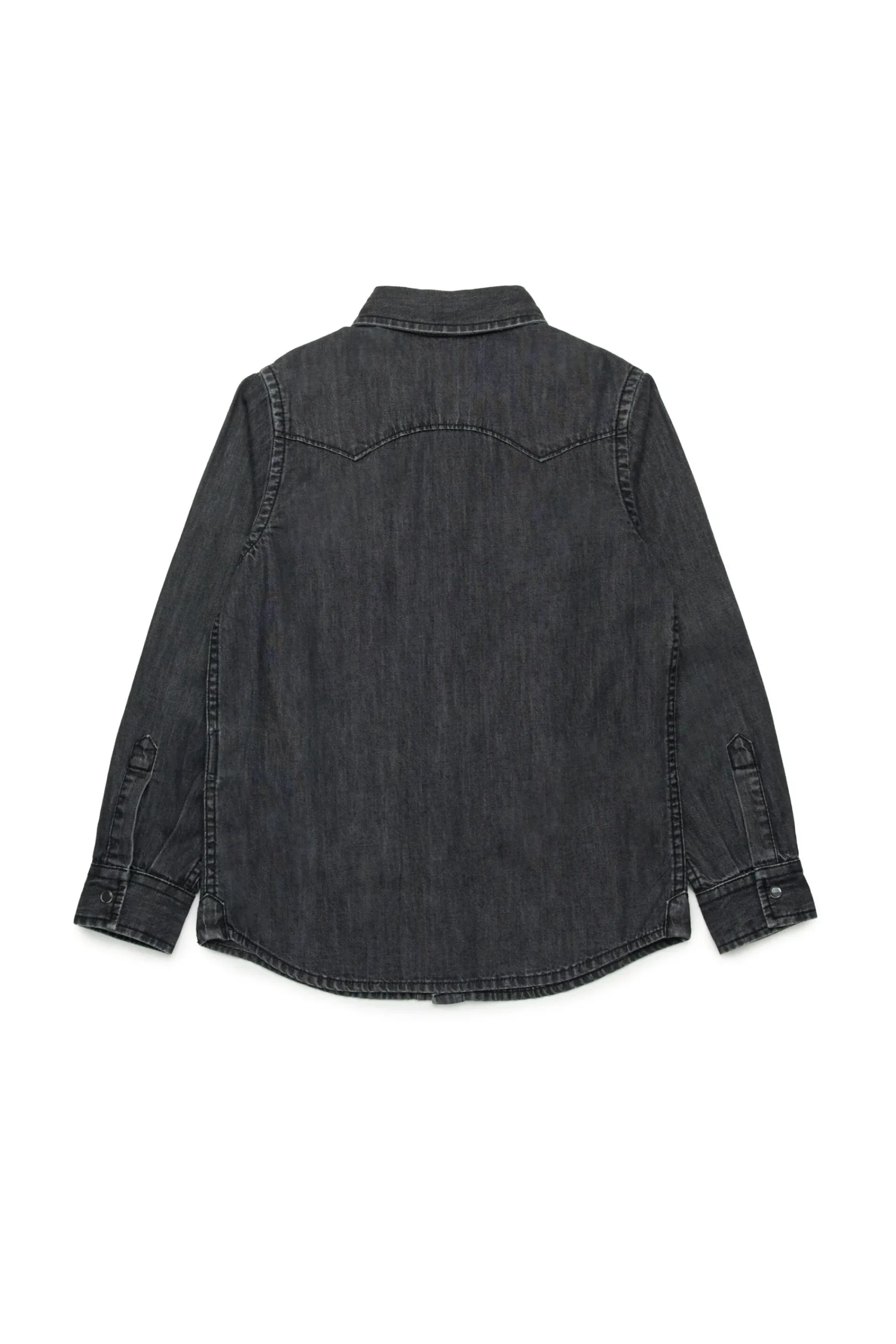 Denim-Mania | Denim-Mania>DIESEL Black denim shirt branded with Oval D logo Denim Black