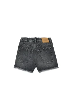 Shorts | Denim-Mania>MM6 MAISON MARGIELA Black denim shorts with raw cut hems Denim Black