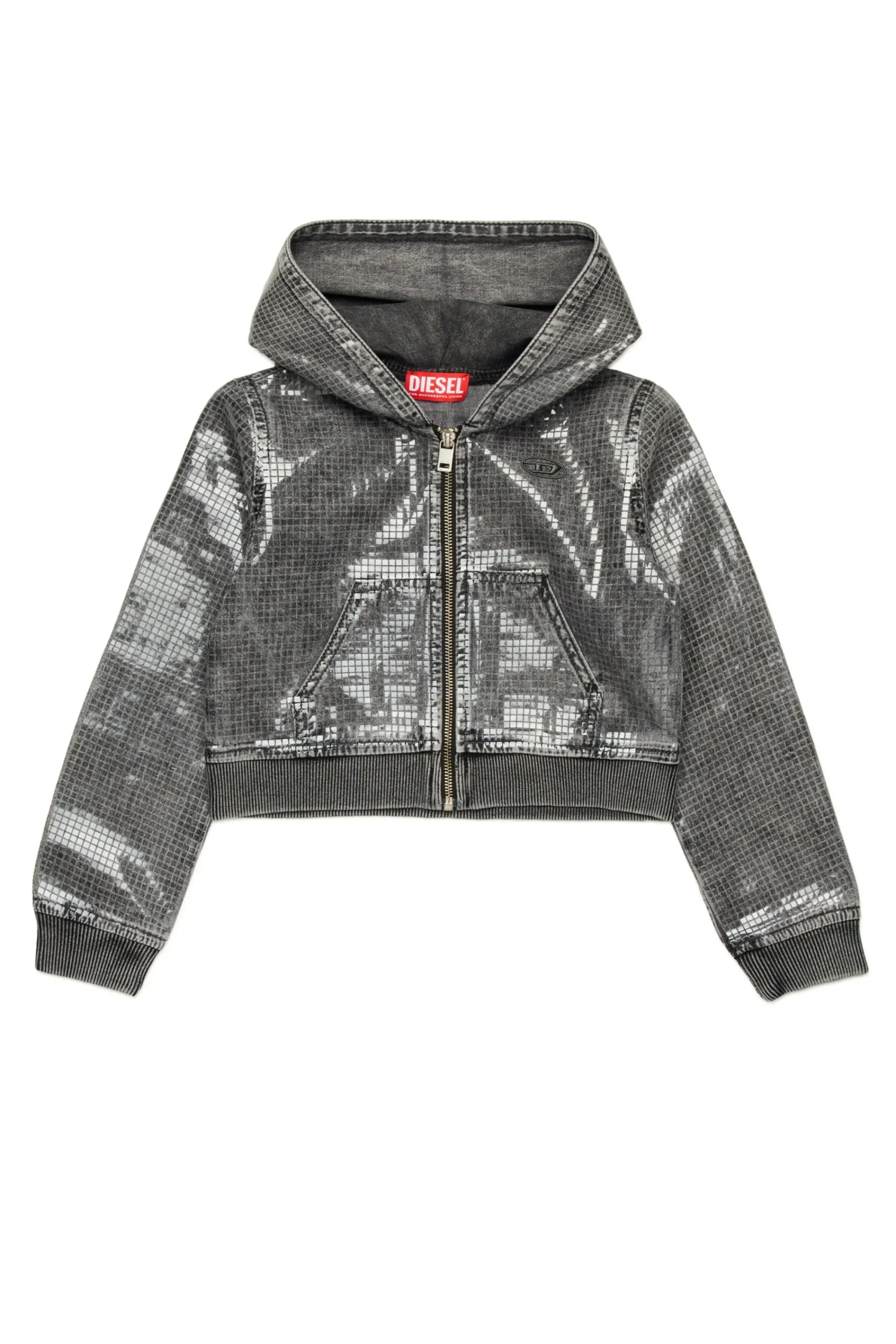 Sweatshirts>DIESEL Black denim sweatshirt with sequins Denim Black