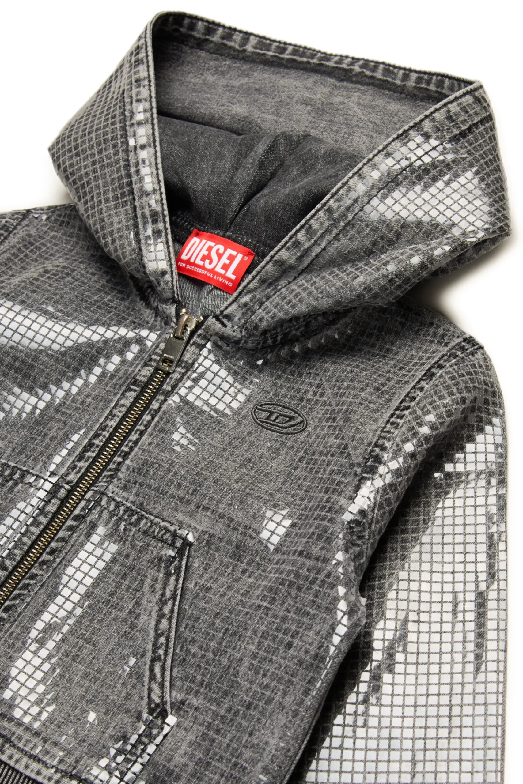 Sweatshirts>DIESEL Black denim sweatshirt with sequins Denim Black