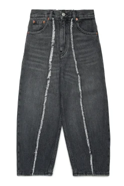 Jeans | Denim-Mania>MM6 MAISON MARGIELA Black jeans with raw cut details Denim Black