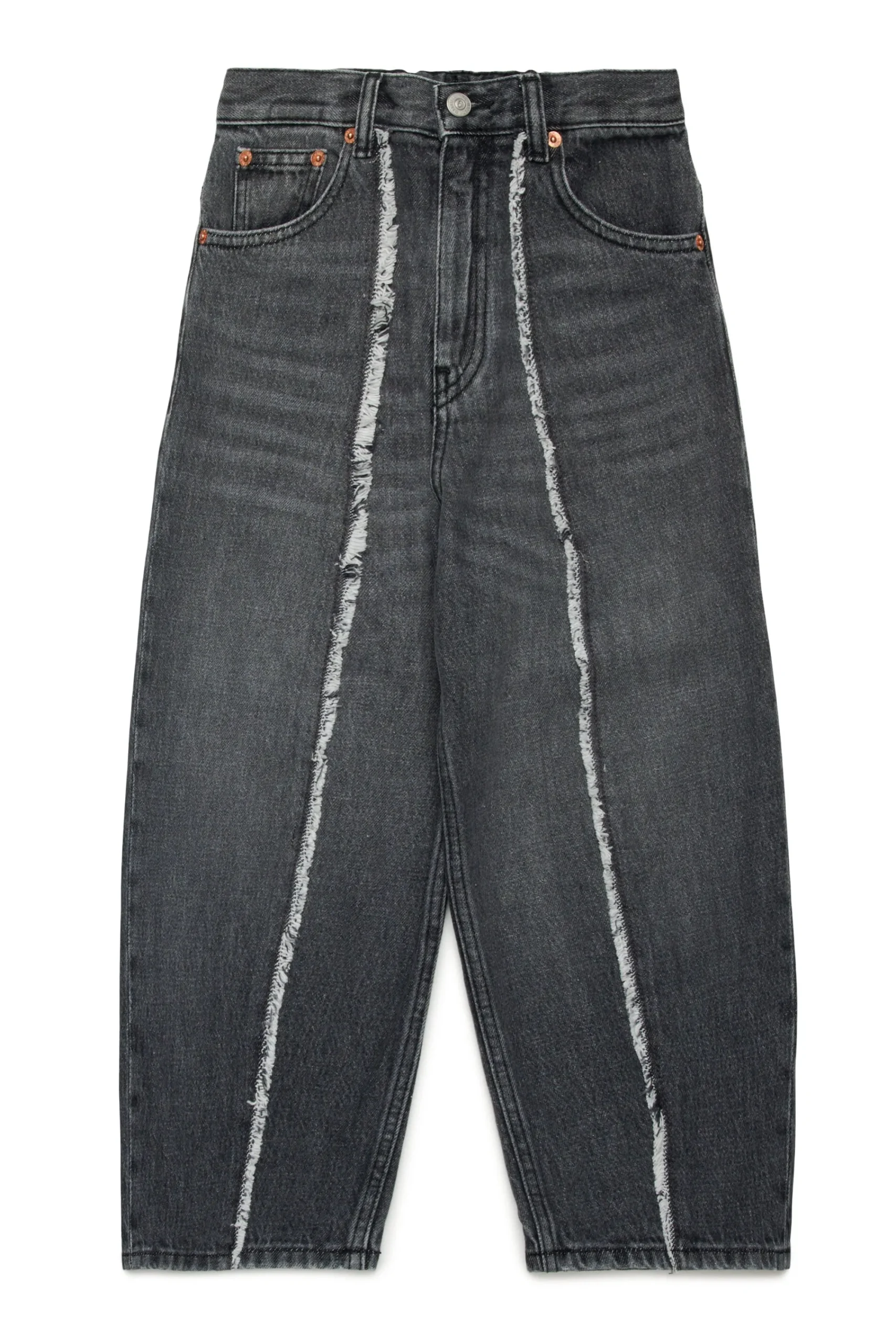 Jeans | Denim-Mania>MM6 MAISON MARGIELA Black jeans with raw cut details Denim Black