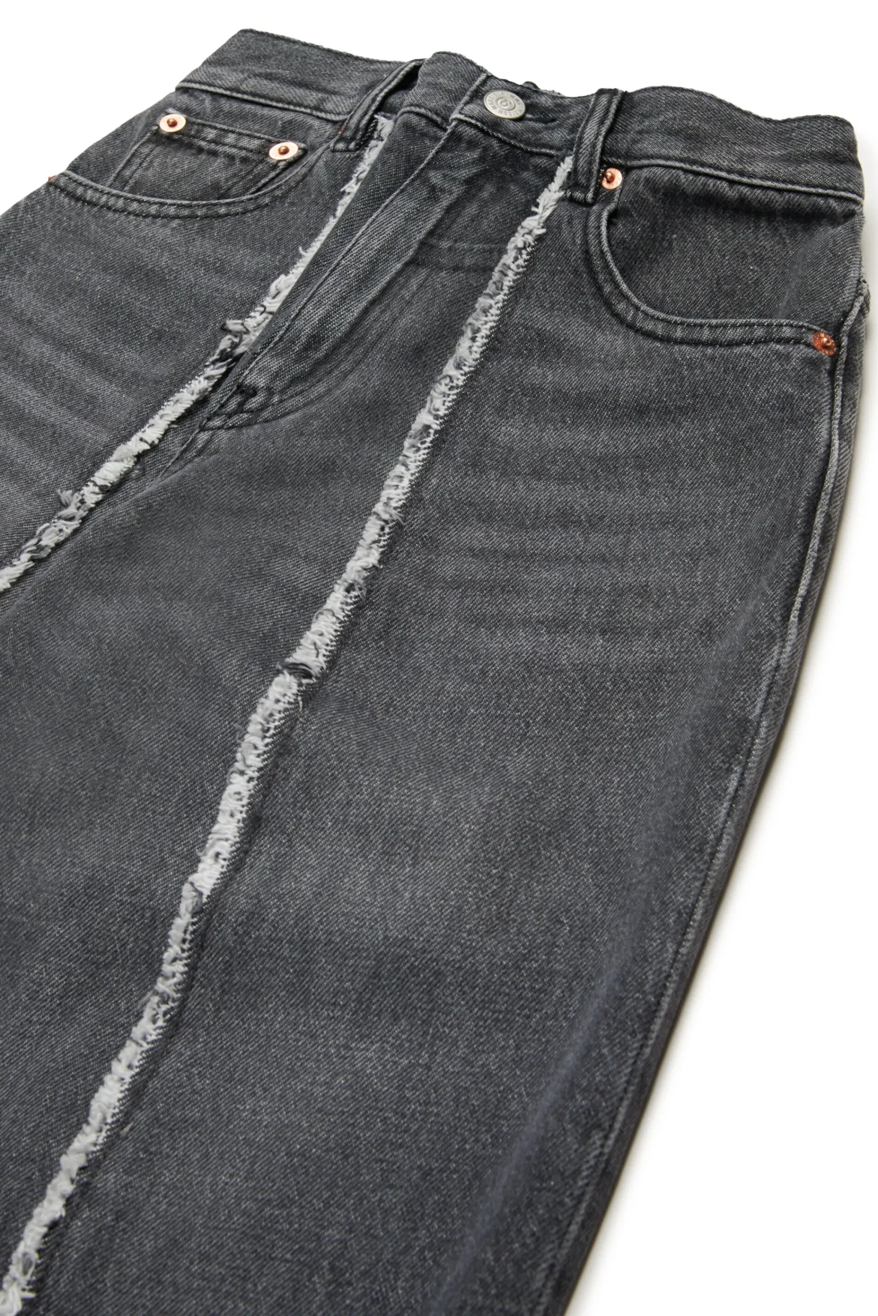 Jeans | Denim-Mania>MM6 MAISON MARGIELA Black jeans with raw cut details Denim Black