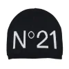 Hats And Caps | Hats And Caps>N°21 wool blend beanie with logo BLACK