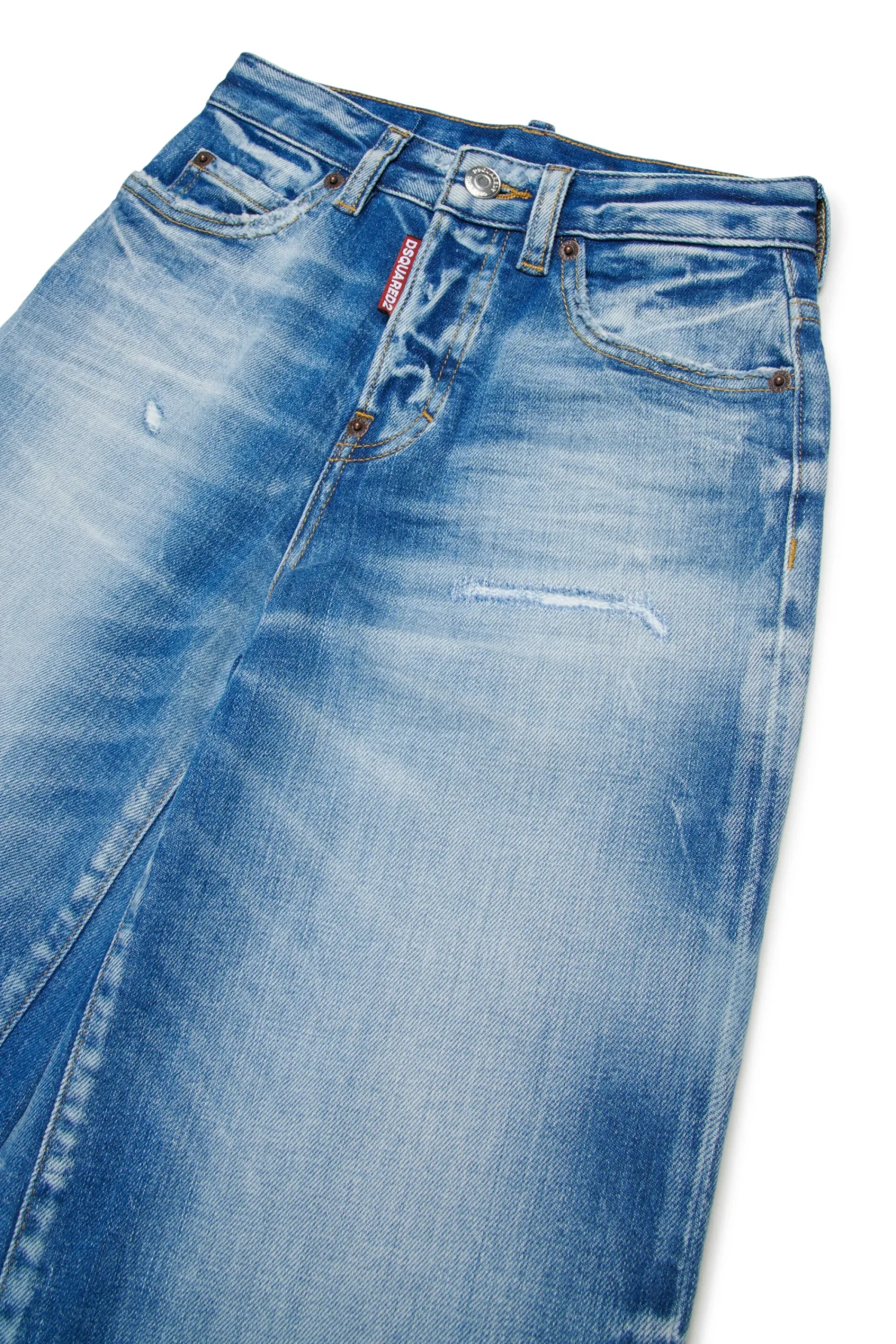 Jeans | Denim-Mania>DSQUARED2 Bleached-effect boyfriend jeans - Traveller blue denim