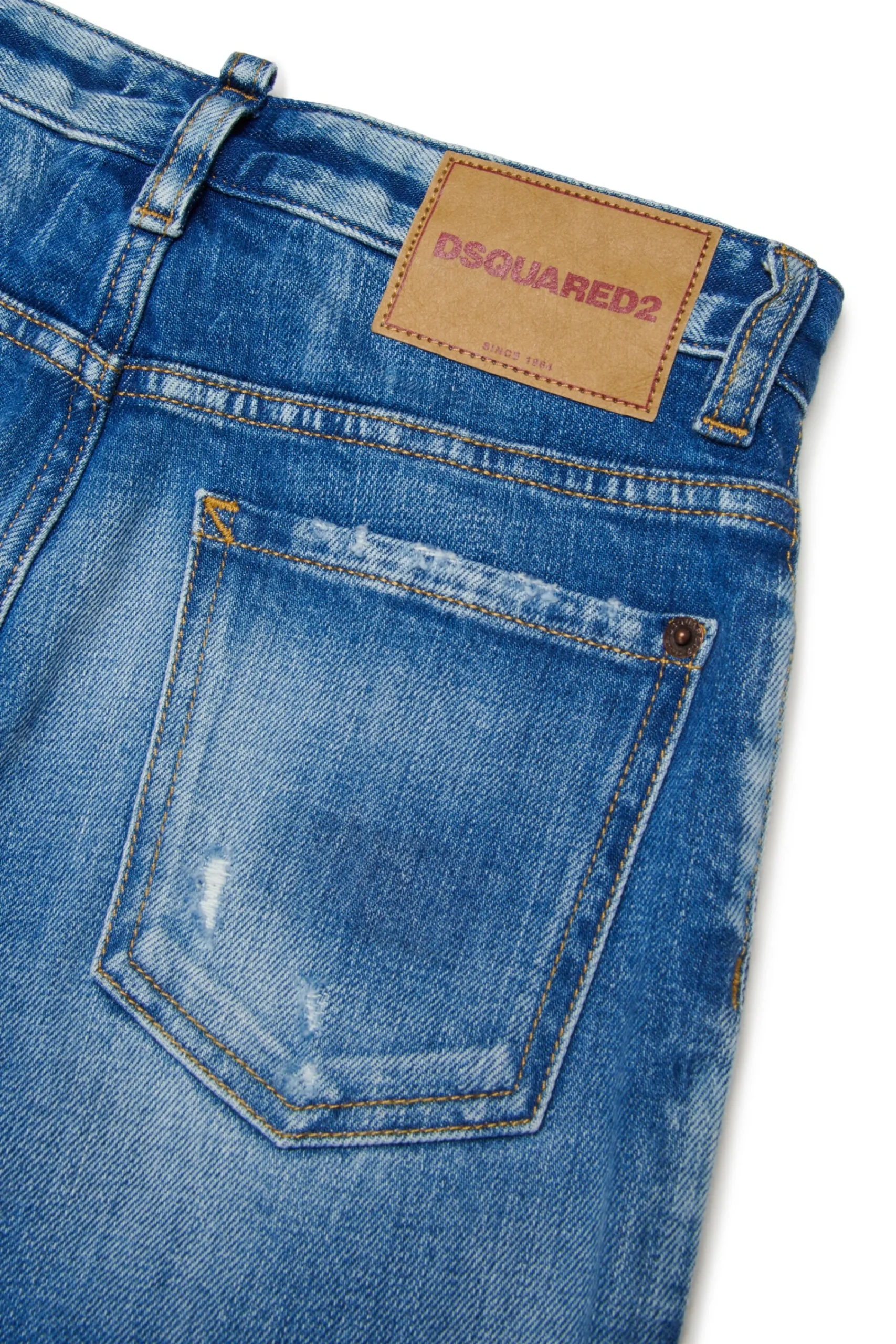 Jeans | Denim-Mania>DSQUARED2 Bleached-effect boyfriend jeans - Traveller blue denim