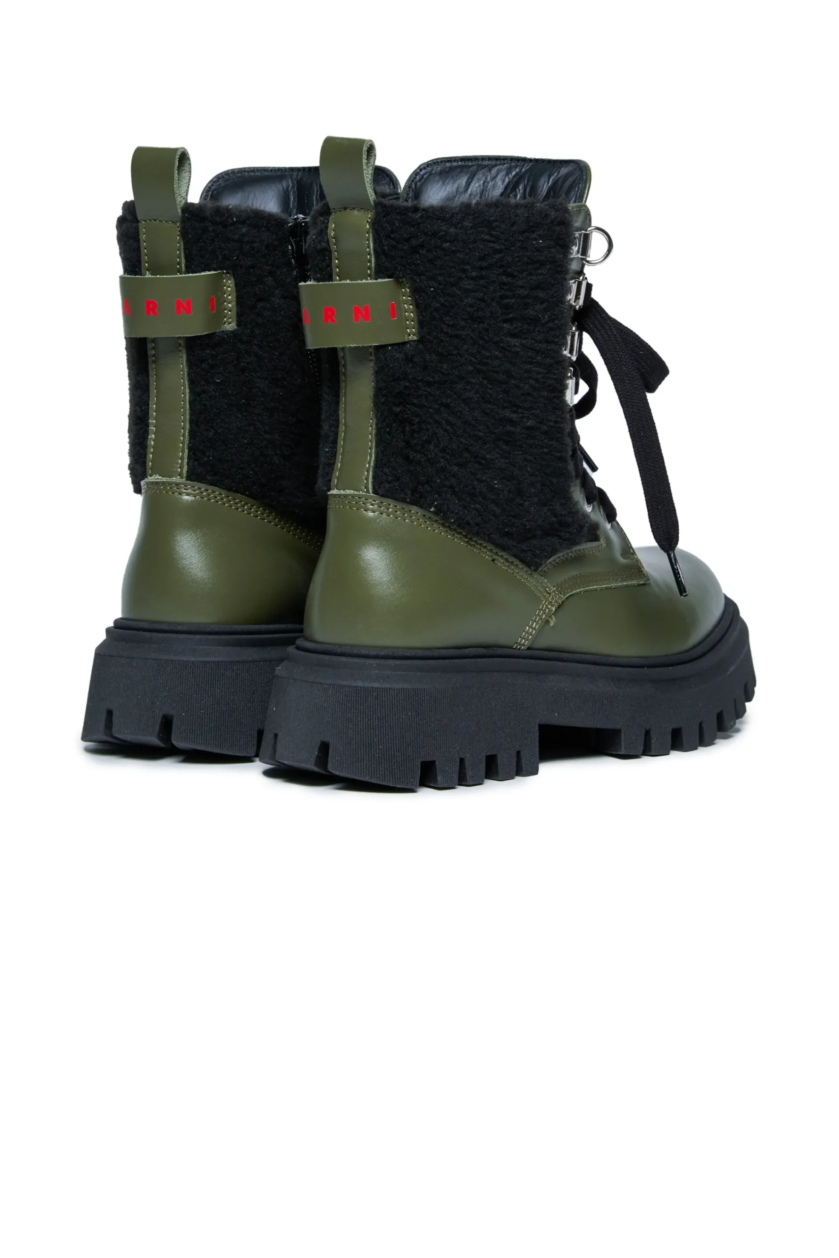 Boots And Combat Boots | Boots And Combat Boots>MARNI Boots with teddy inserts dark olive green