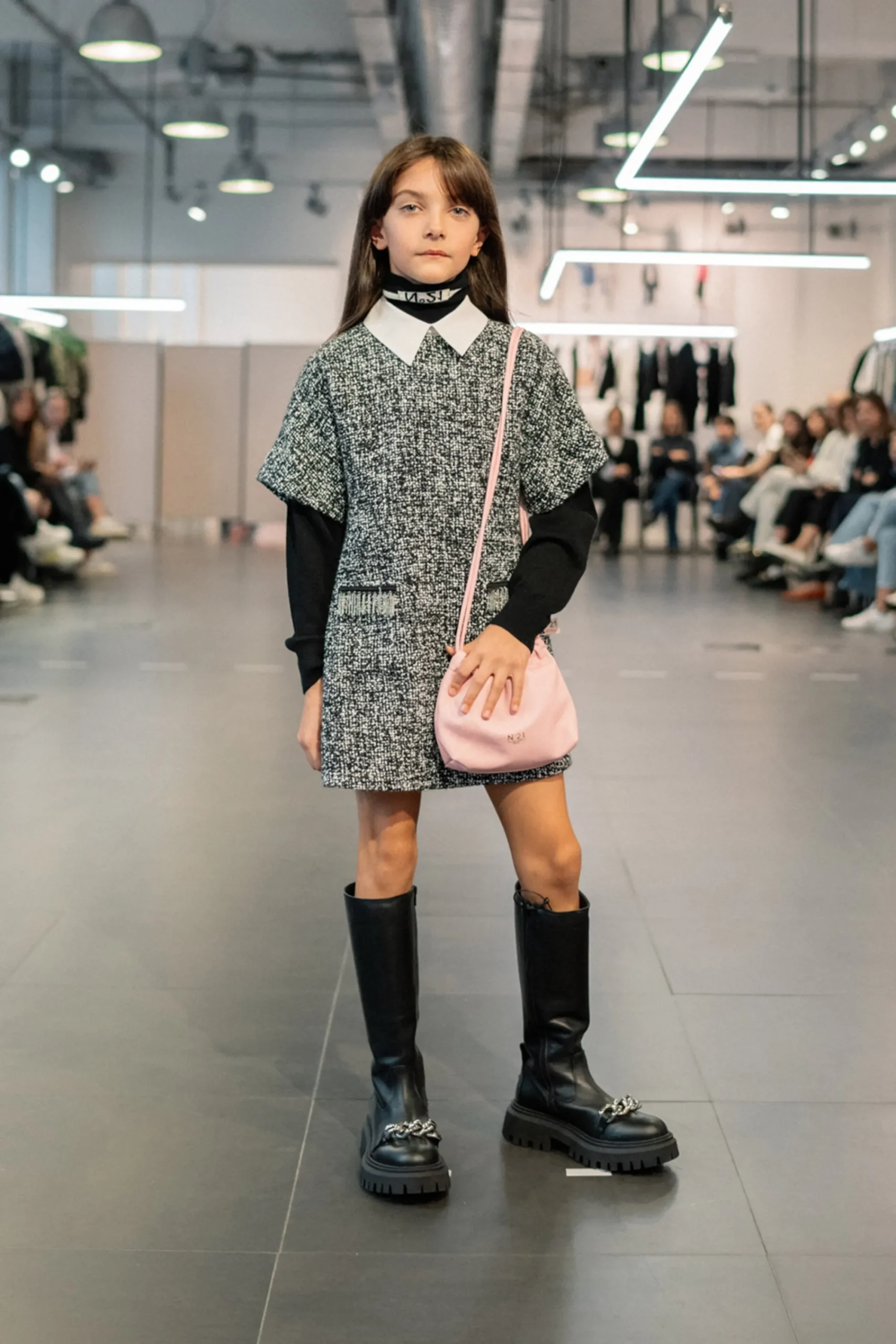 Dresses>N°21 Bouclé dress with chains black