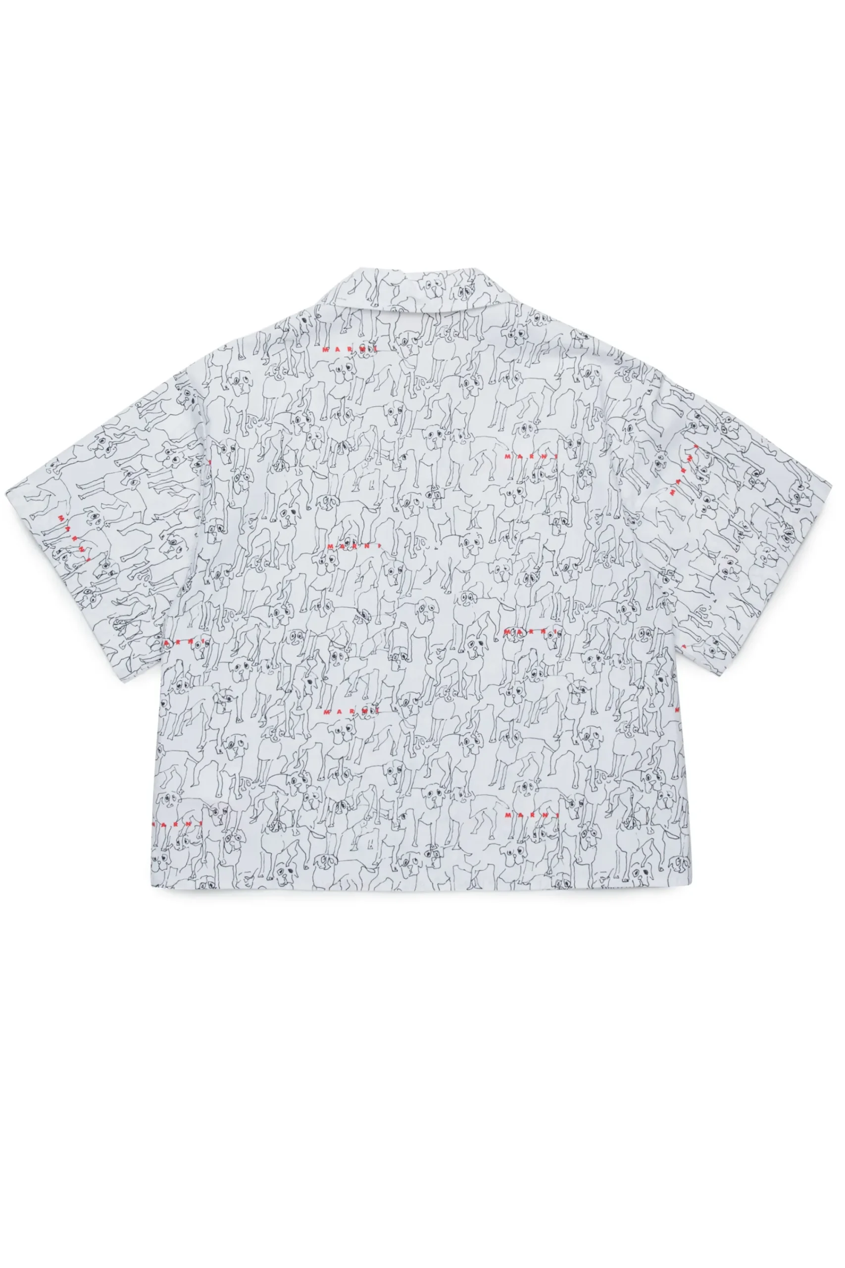 Shirts | Shirts>MARNI Bowling shirt in allover poplin Joy white