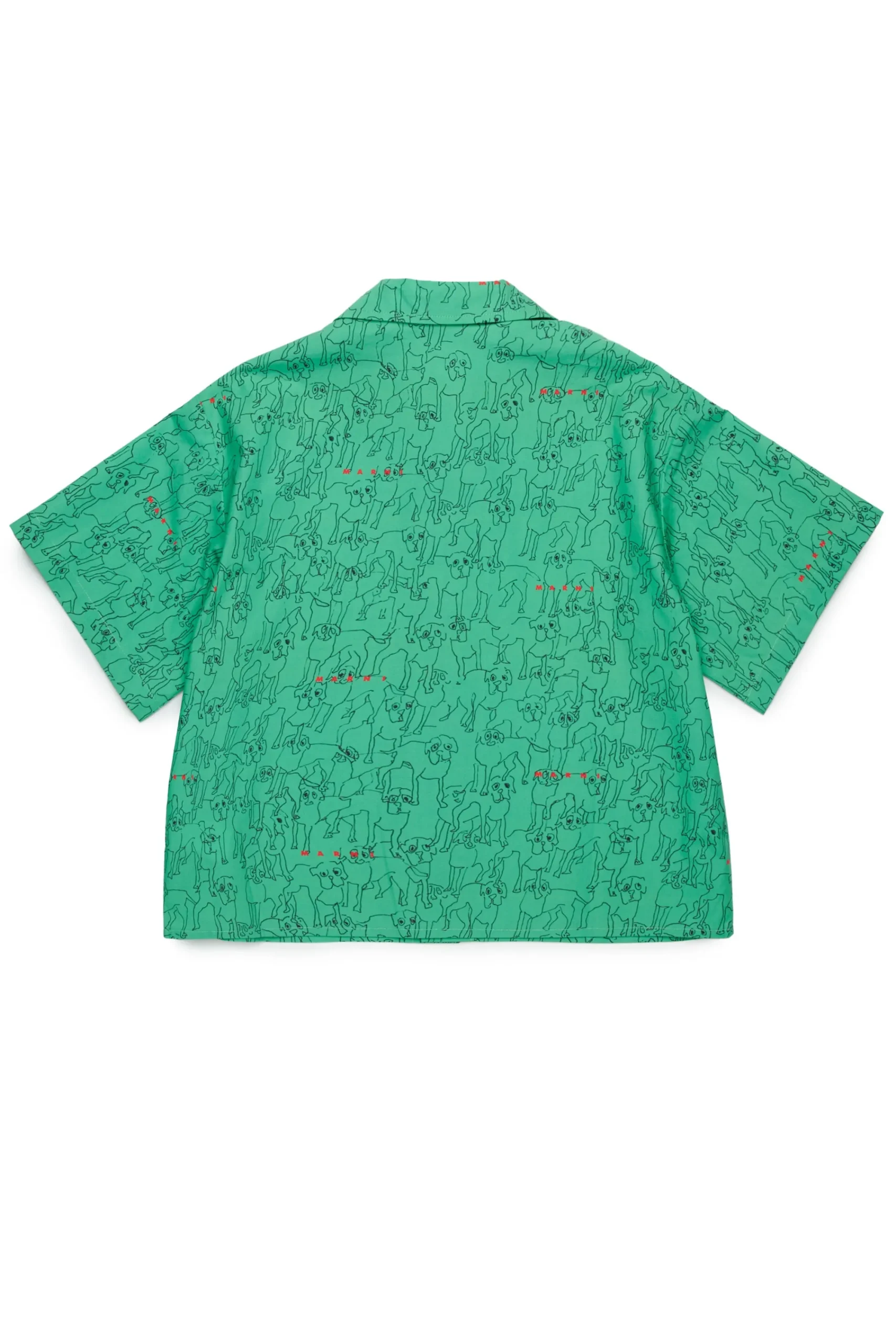 Shirts | Shirts>MARNI Bowling shirt in allover poplin Joy pastel green