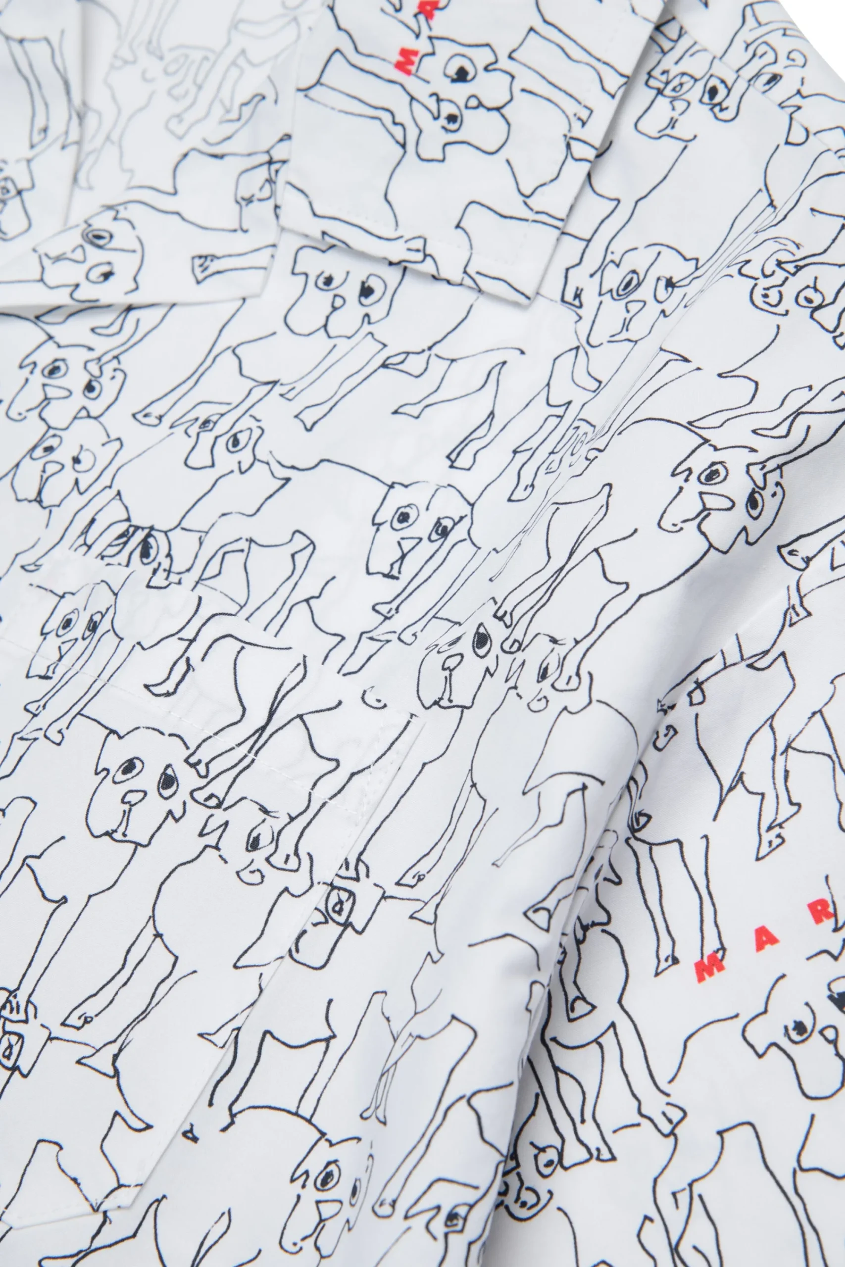 Shirts | Shirts>MARNI Bowling shirt in allover poplin Joy white