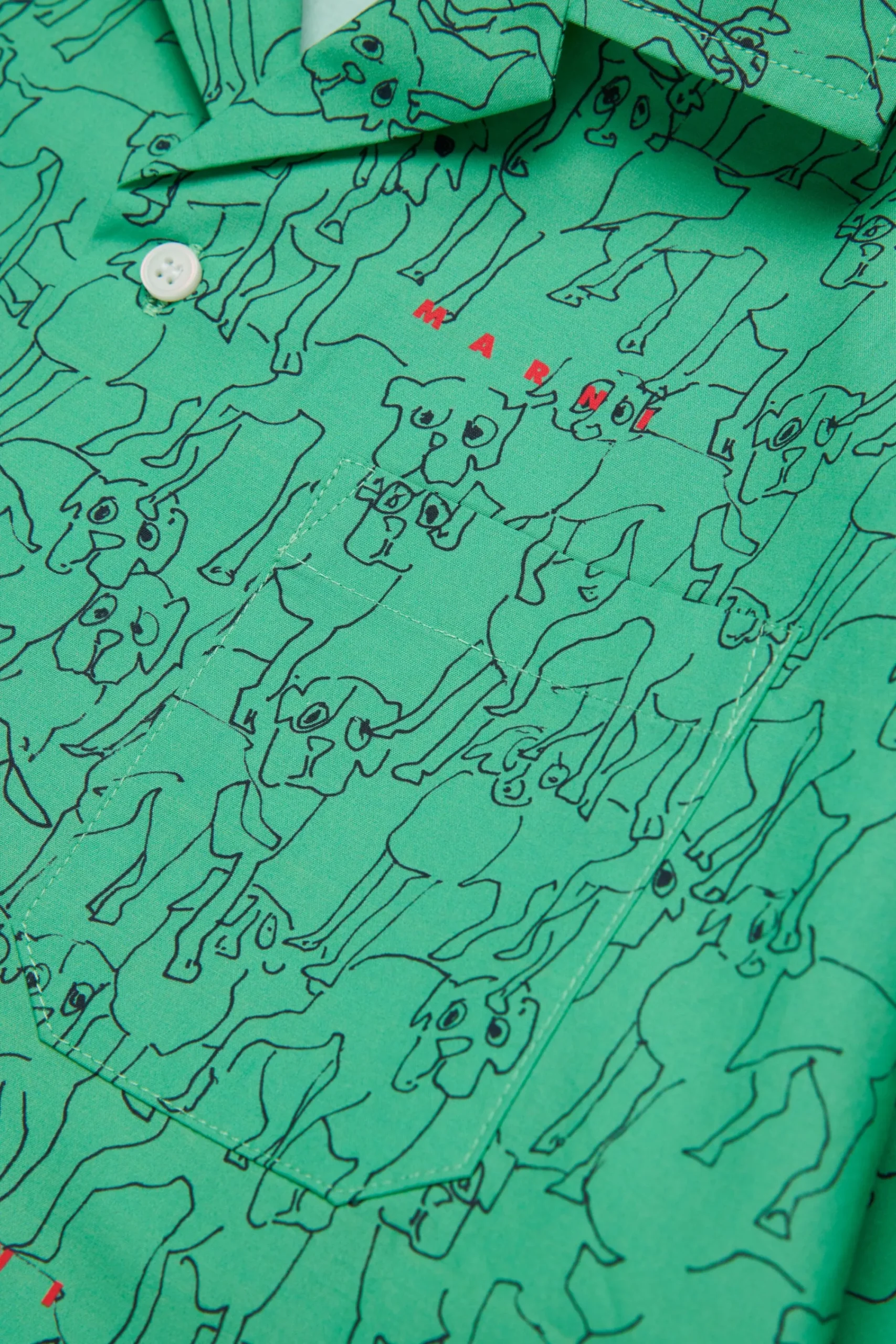 Shirts | Shirts>MARNI Bowling shirt in allover poplin Joy pastel green