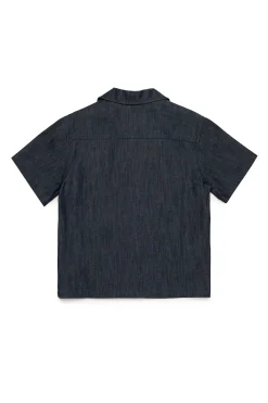 Shirts>N°21 Bowling shirt in chambray denim blue denim