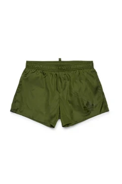 Swimwear | Swimwear>DSQUARED2 Boxer costume with Maple Leaf dark olive green