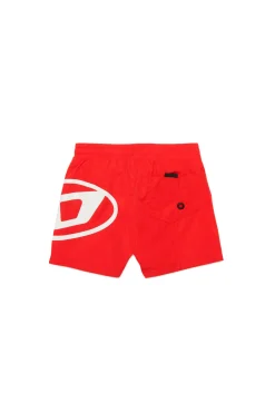 Swimwear | Oval D By Diesel>DIESEL Boxer swimsuit branded with Oval D logo red