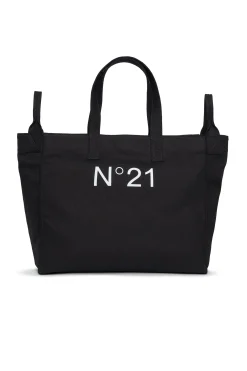 Bags And Backpacks | Logomania>N°21 Branded canvas shopper bag black